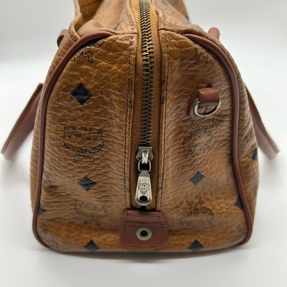 MCM VISETOS Boston bag cognac in color. - Picture 5 of 10